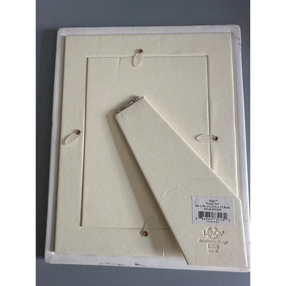 Lenox Edge 5x7 Picture Frame White Ceramic Textured Honeycomb 875359